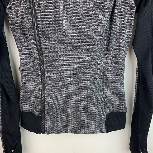 Lululemon women’s black and gray Bhakti Yoga Jacket long sleeves full zip Sz 6 - Picture 7 of 10